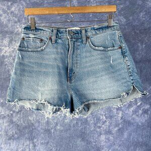 Abercrombie & Fitch Mom High Rise Denim Shorts Sz 28